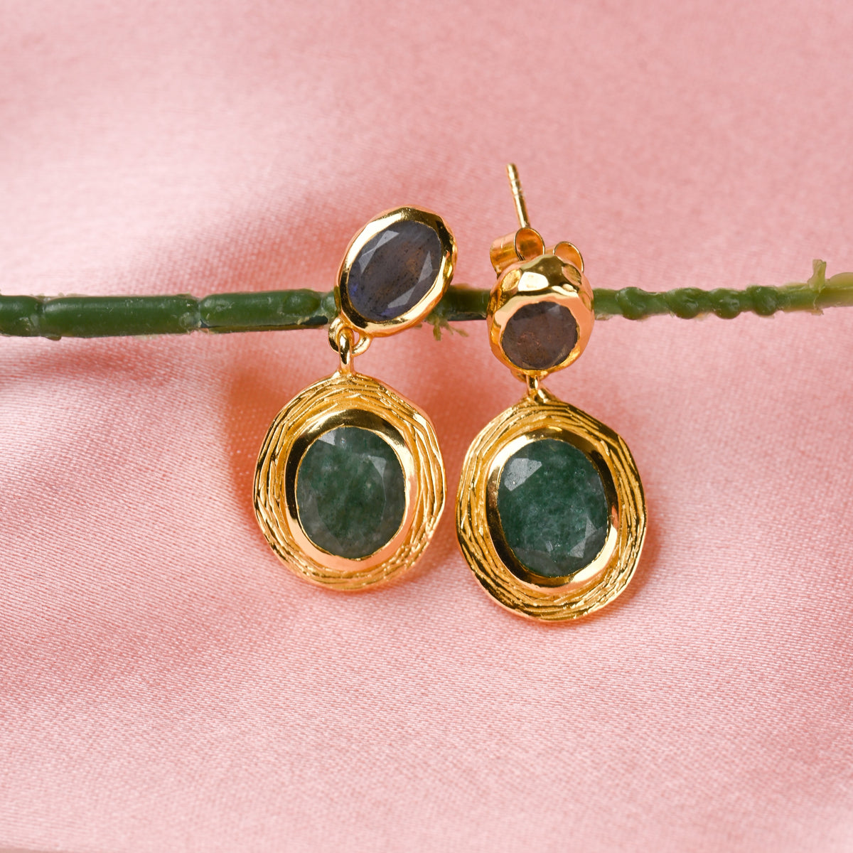 Oval Emerald Earrings