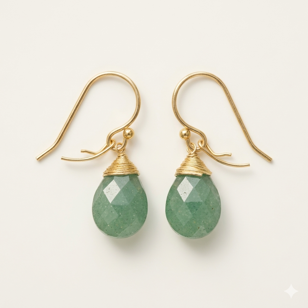 Green Aventurine Teardrop Earrings