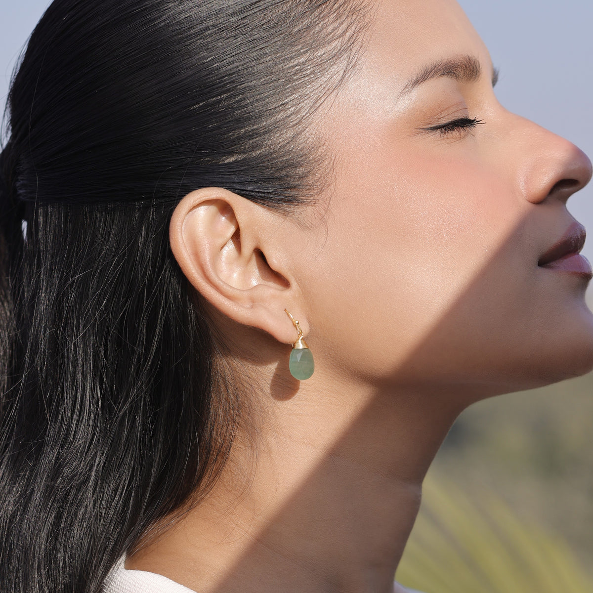 Green Aventurine Teardrop Earrings