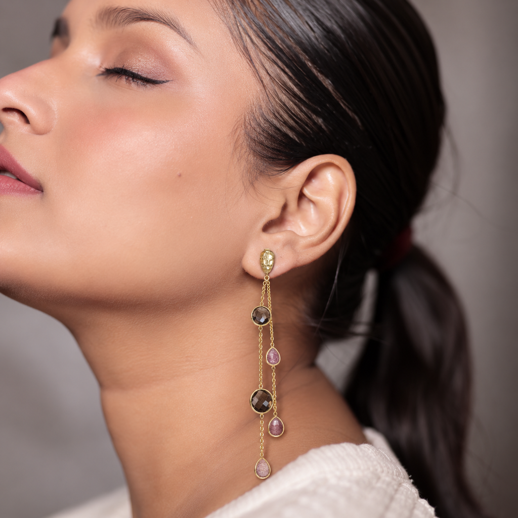 Pink Waterfall Earrings