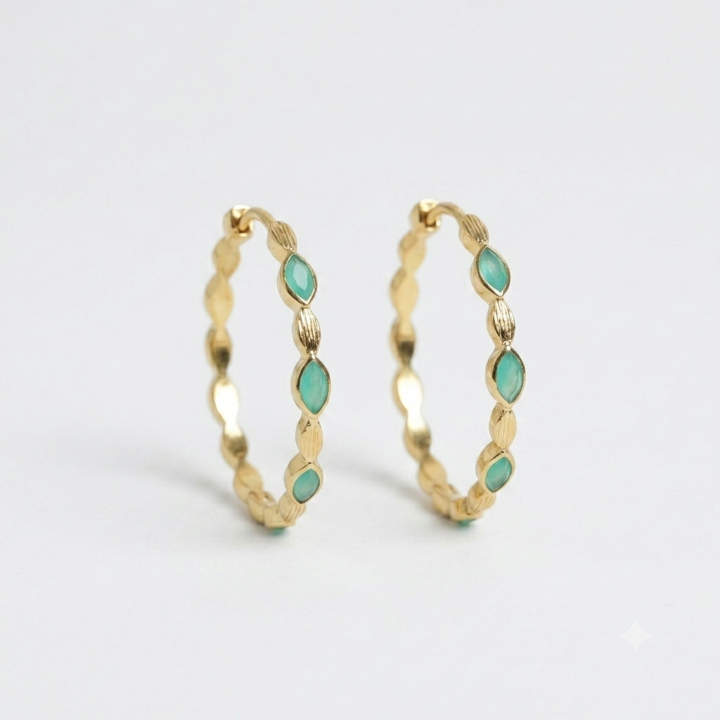 Braided Jade Hoops