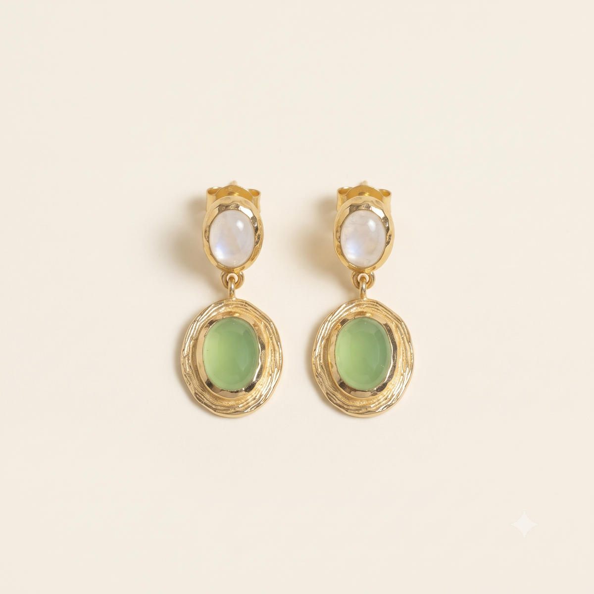 Oval Prehnite Earrings