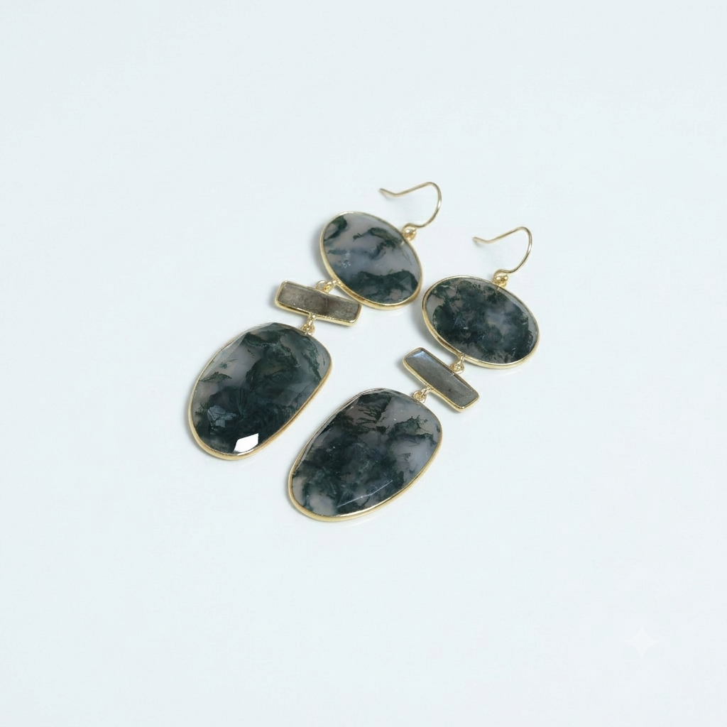 Aura Moss Danglers