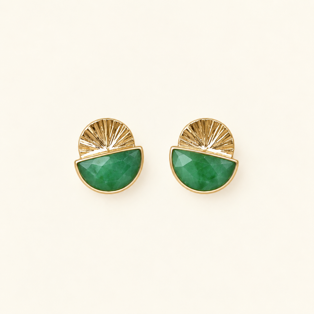 Green Coral Studs