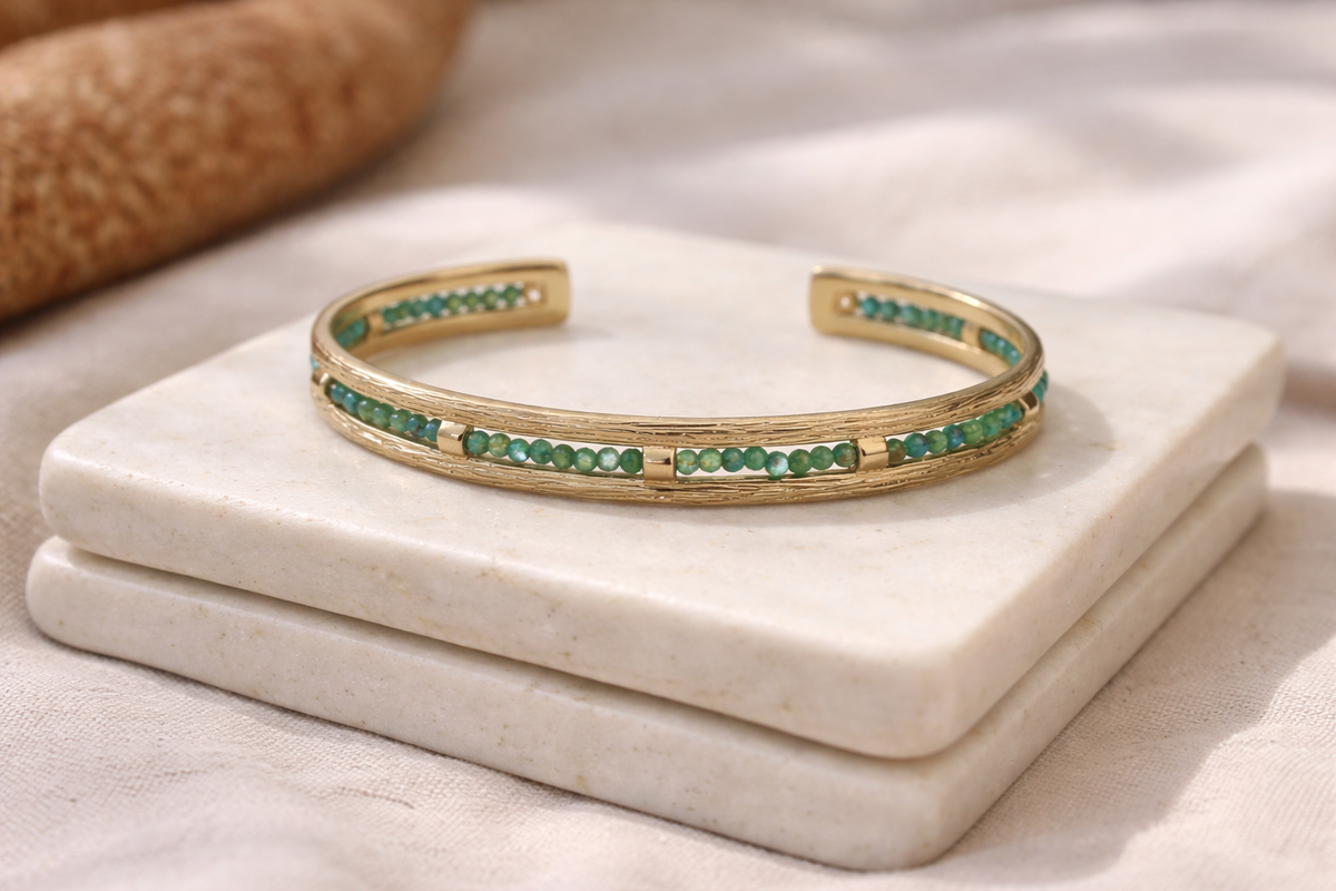Aqua Inlay Cuff