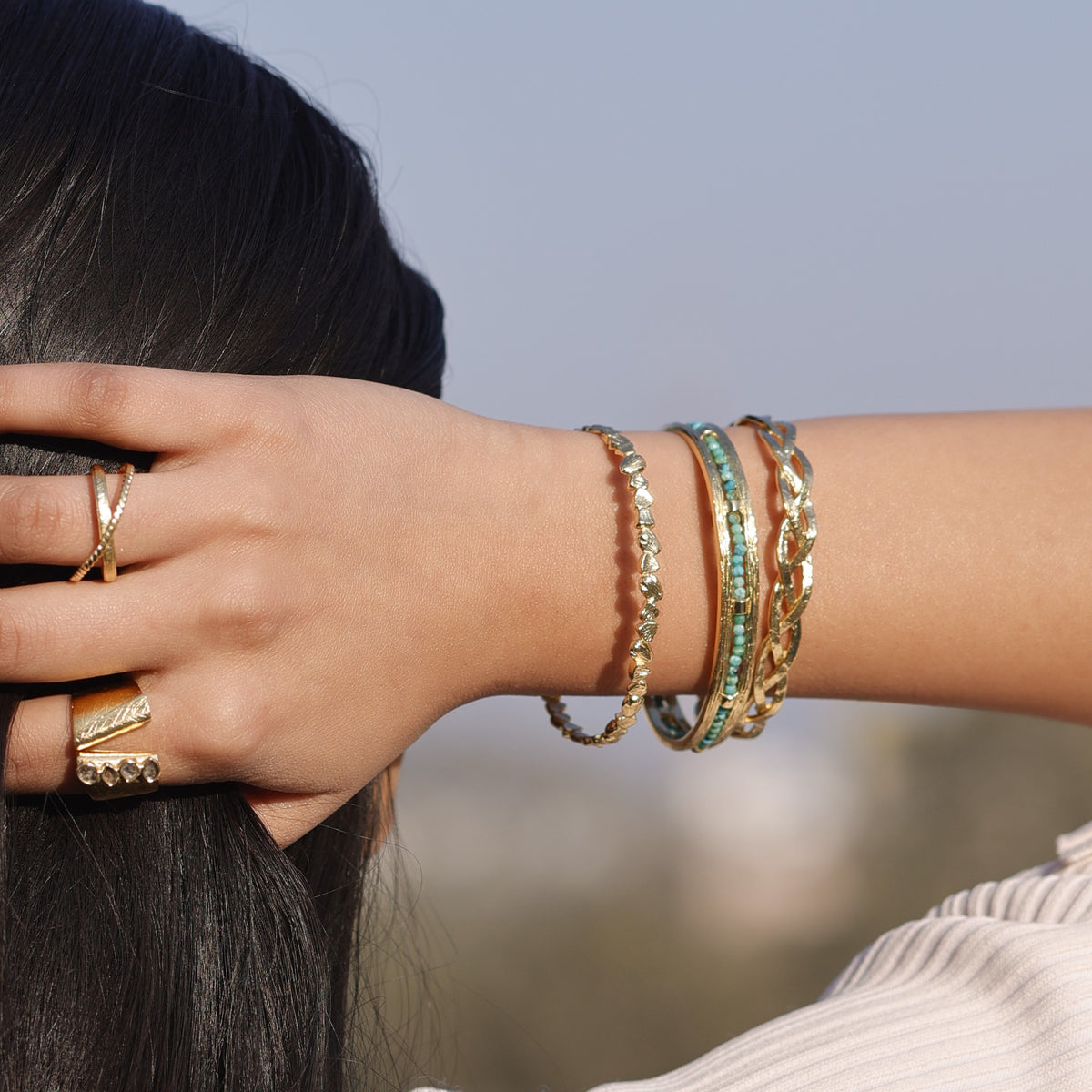 Aqua Inlay Cuff