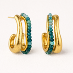 Emerald-Beaded Earrings