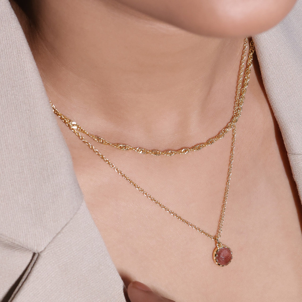 Pink Stack Necklace