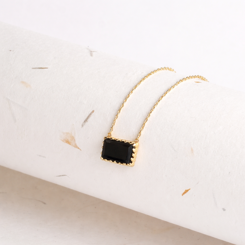 Black Baguette Necklace
