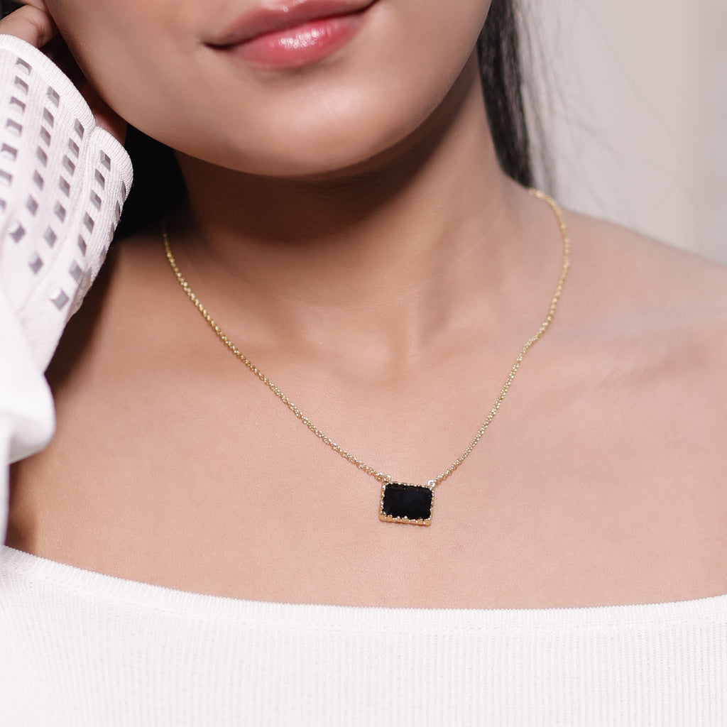 Black Baguette Necklace
