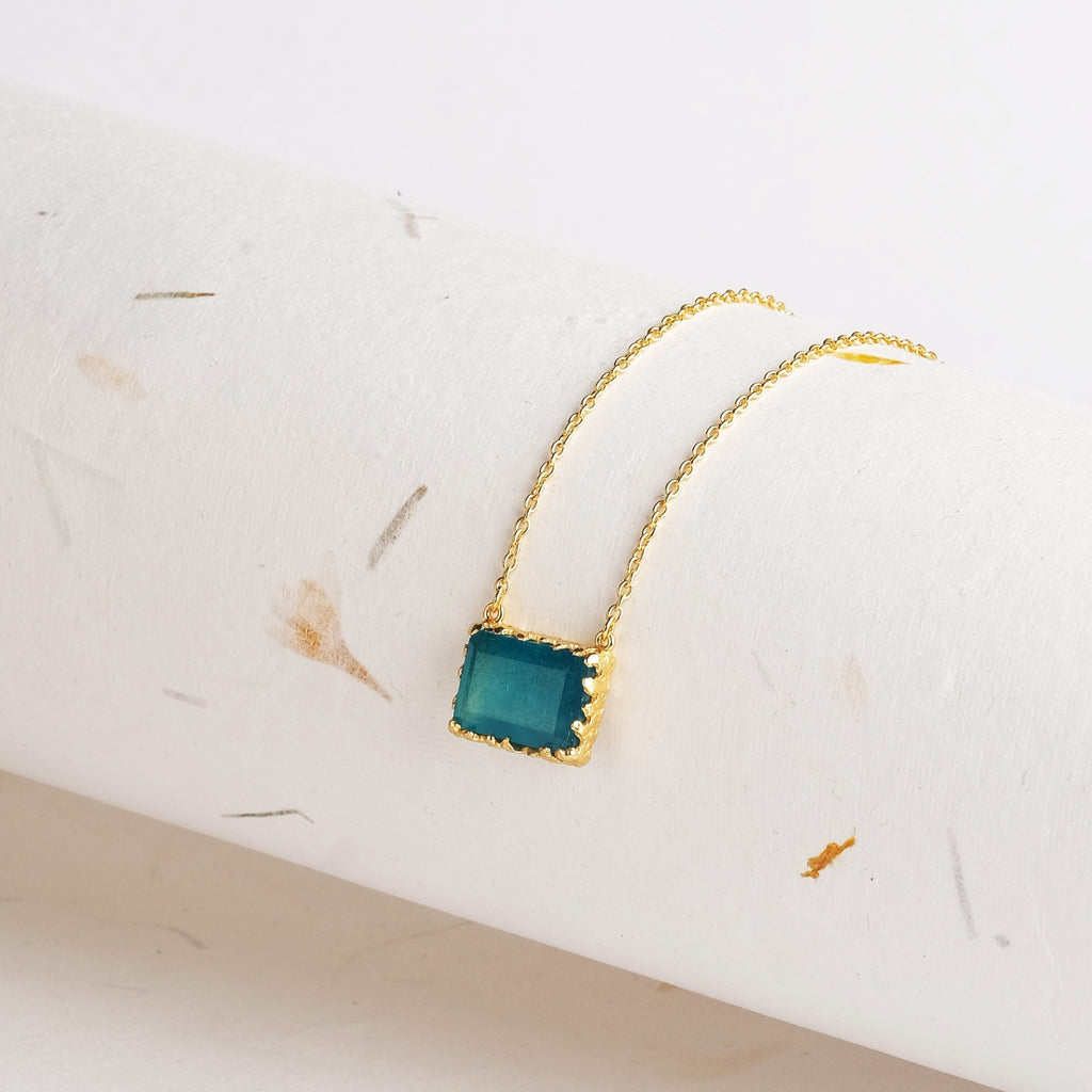 Blue Baguette Necklace
