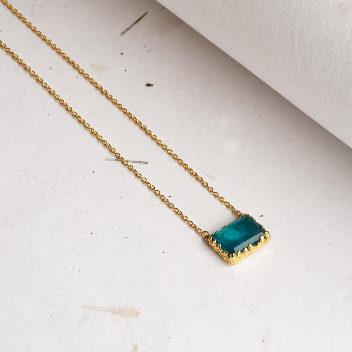 Blue Baguette Necklace