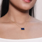 Blue Baguette Necklace