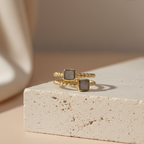 Grey Twin Ring