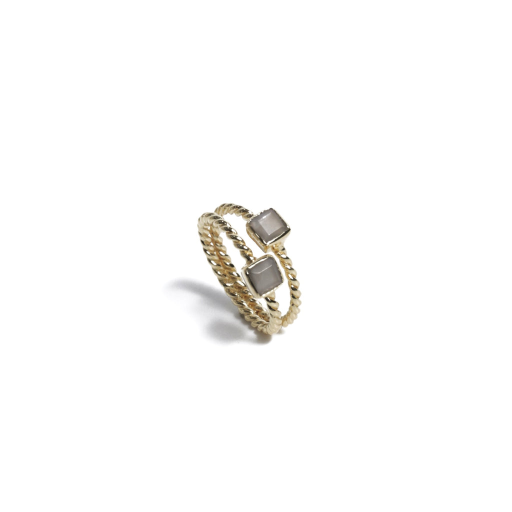 Grey Twin Ring