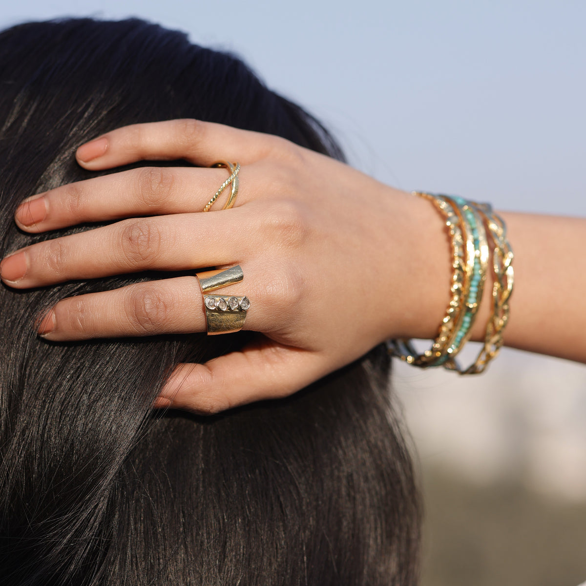 Folded Polki Ring