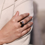 Black Grey Cluster Ring