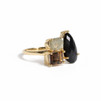 Black Grey Cluster Ring