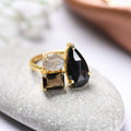Black Grey Cluster Ring