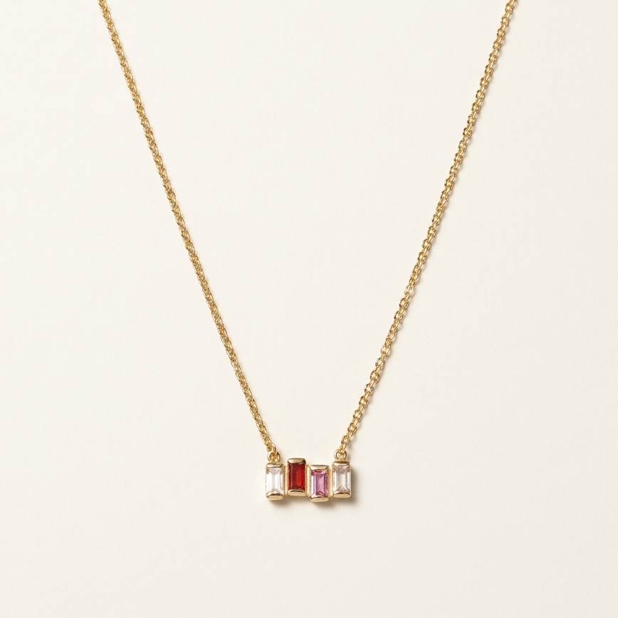 Blush Baguette Necklace