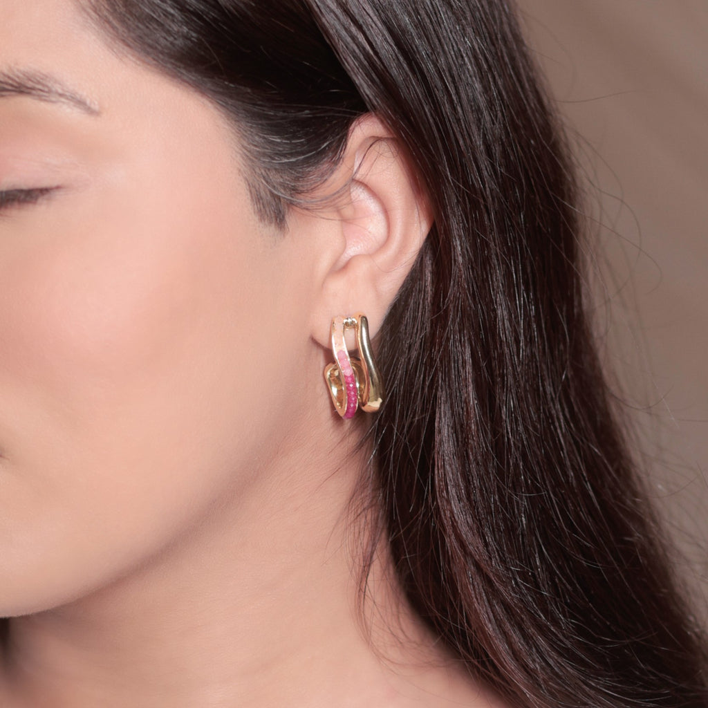 Pink-Beaded Earrings