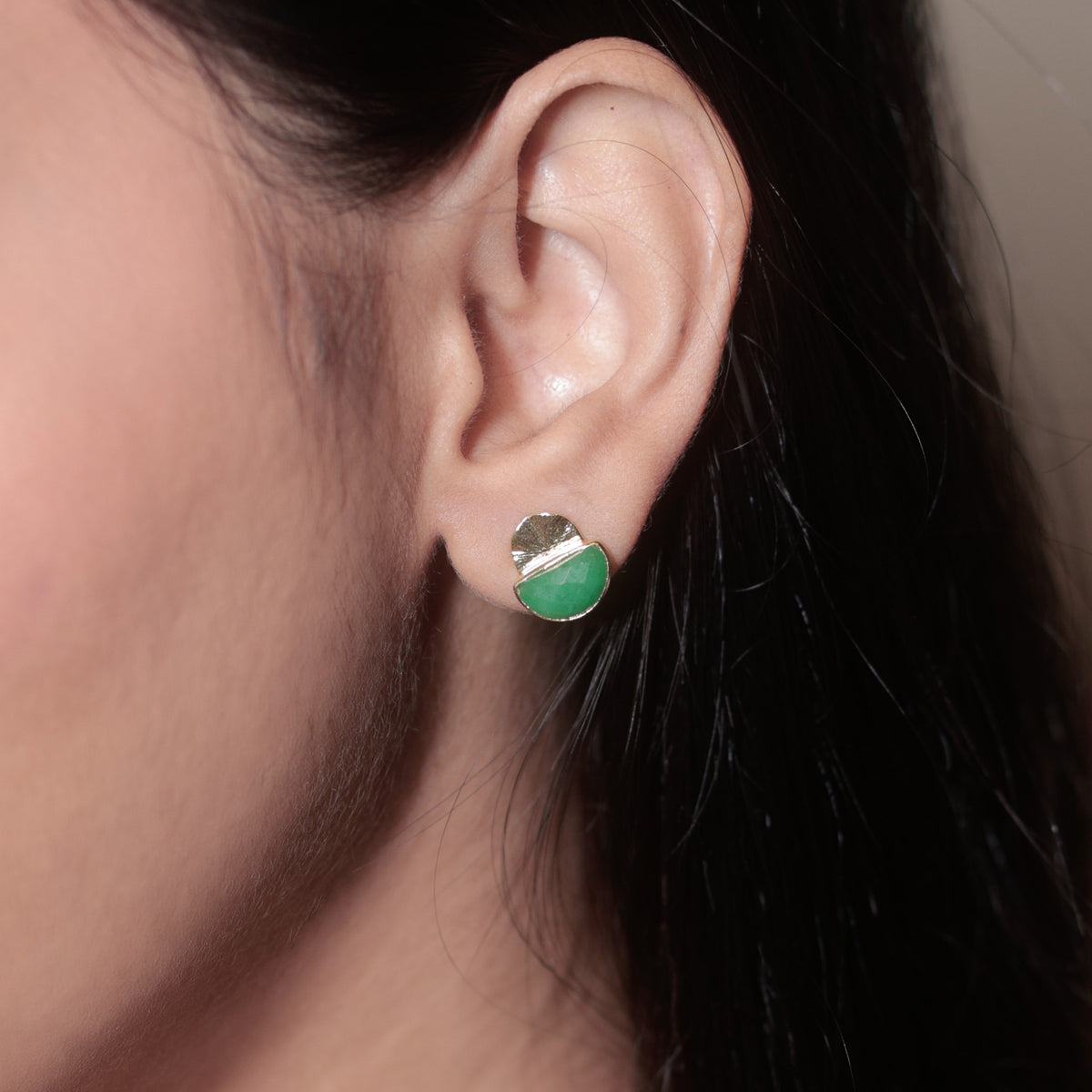 Green Coral Studs