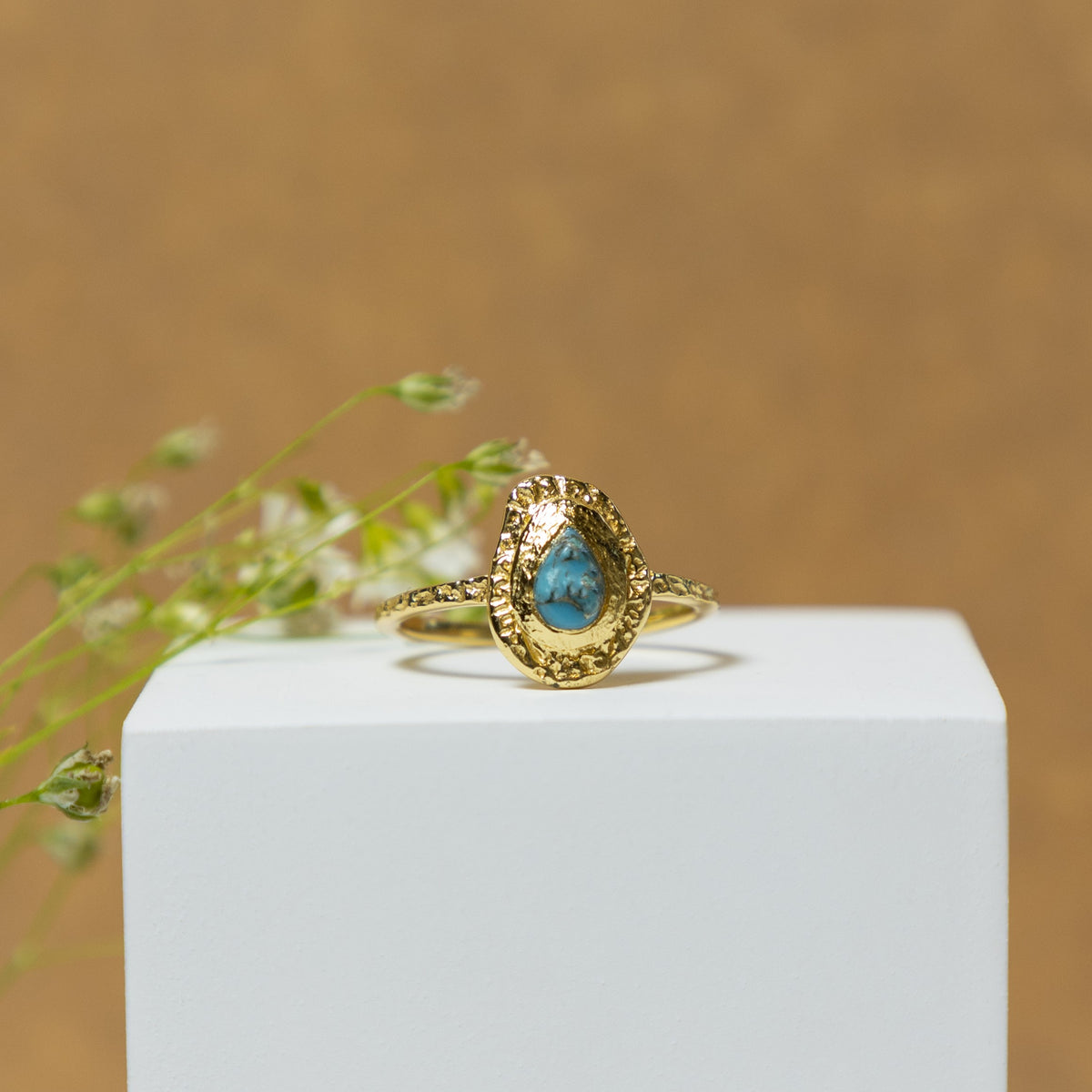 Turquoise Vintage Pear Ring
