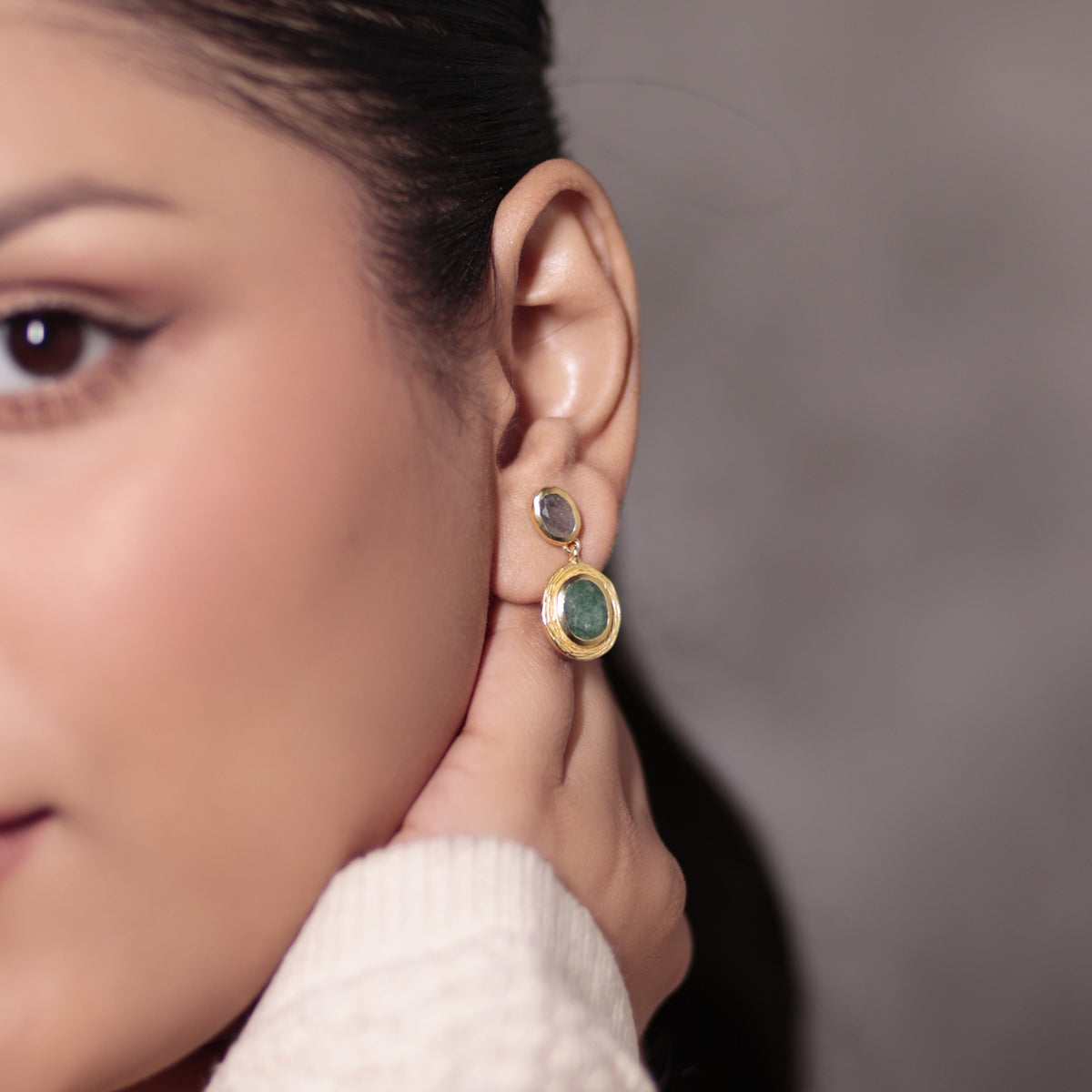 Oval Emerald Earrings