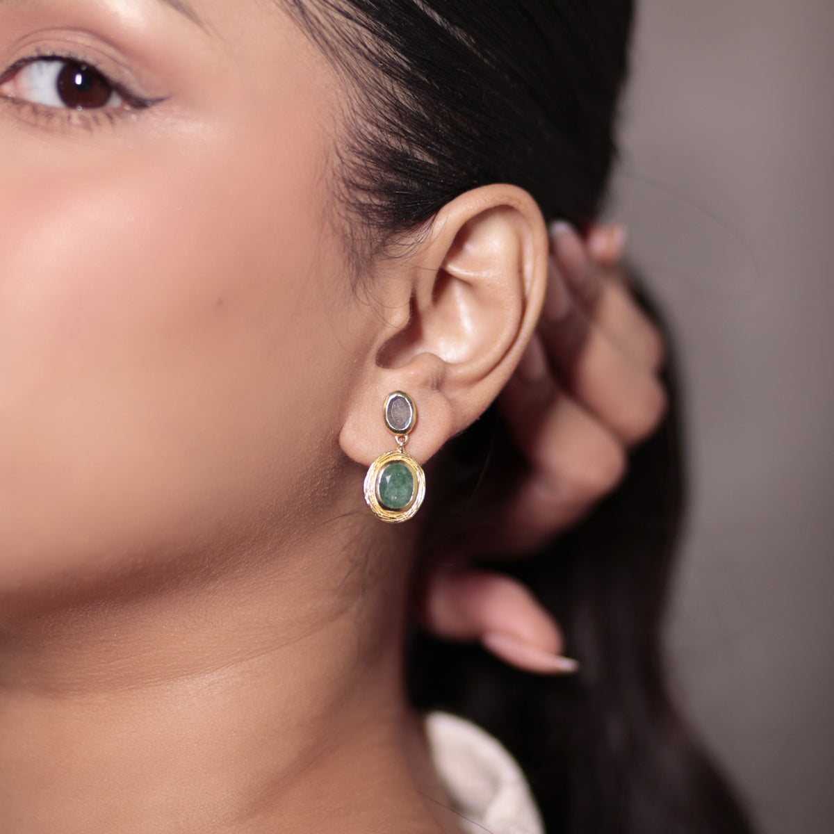 Oval Emerald Earrings