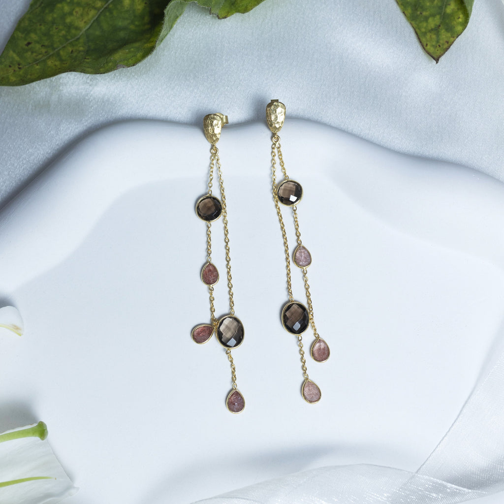 Pink Waterfall Earrings