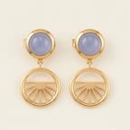 Blue Wheel Earrings