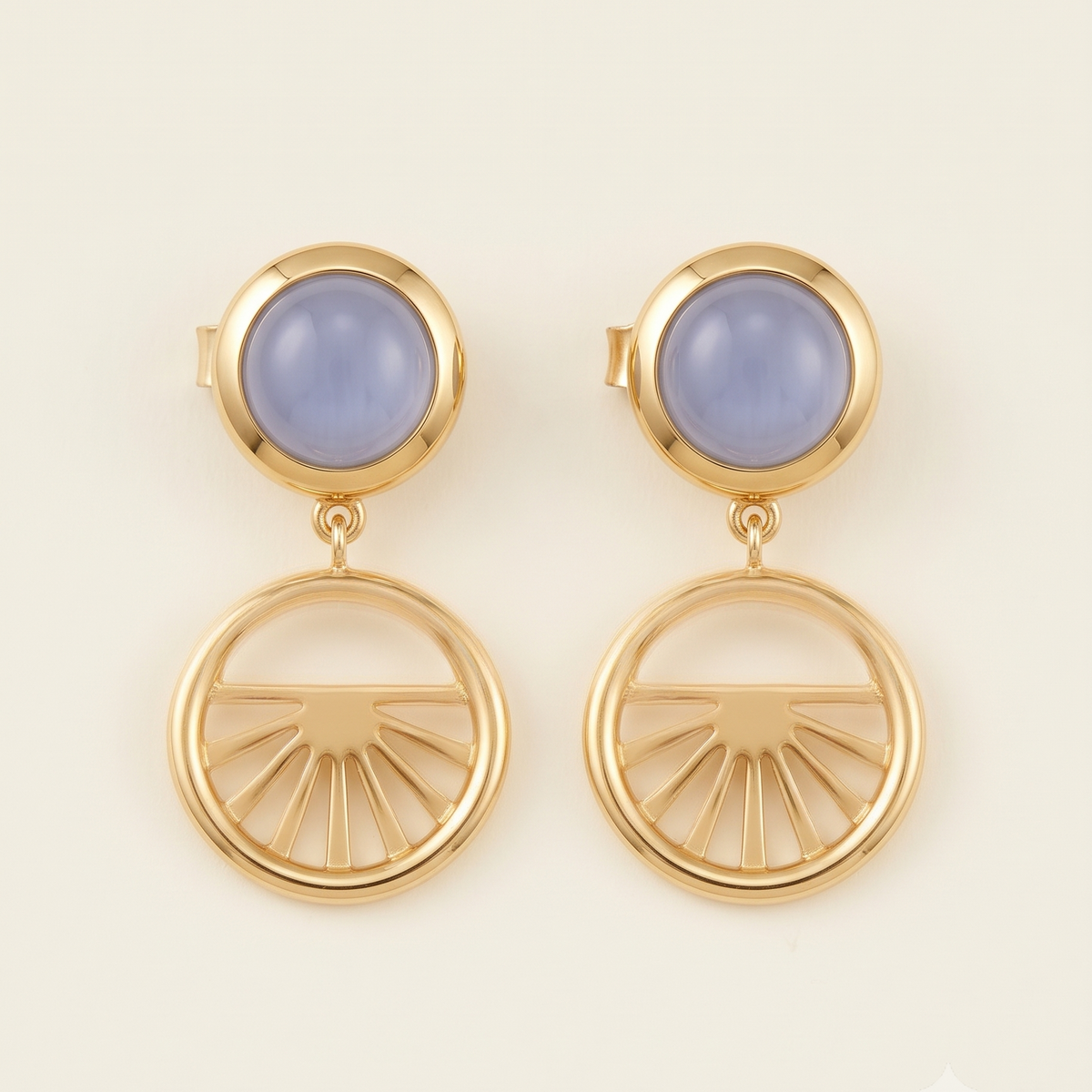 Blue Wheel Earrings